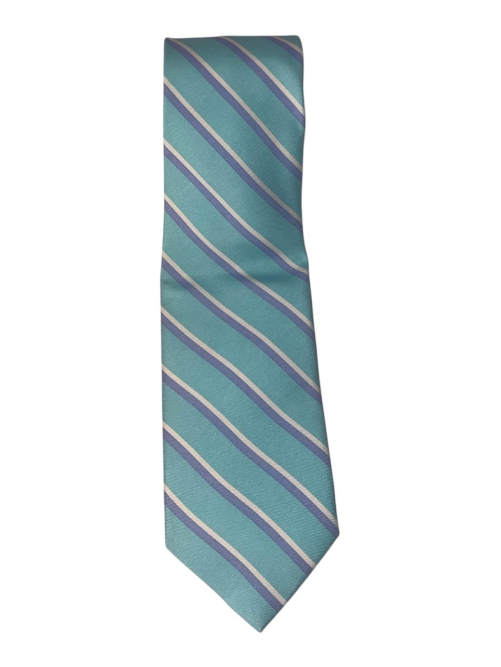 Men's Aqua Striped Silk Tie - Classic Formal Accessory Vineyard Vines NWT Blue